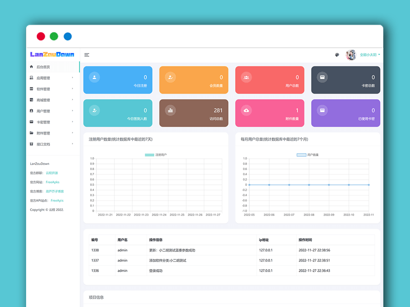 基于蓝奏云分享的软件下载库API管理系统 卡密+商城+用户+附件 ThinkPHP网站源码 